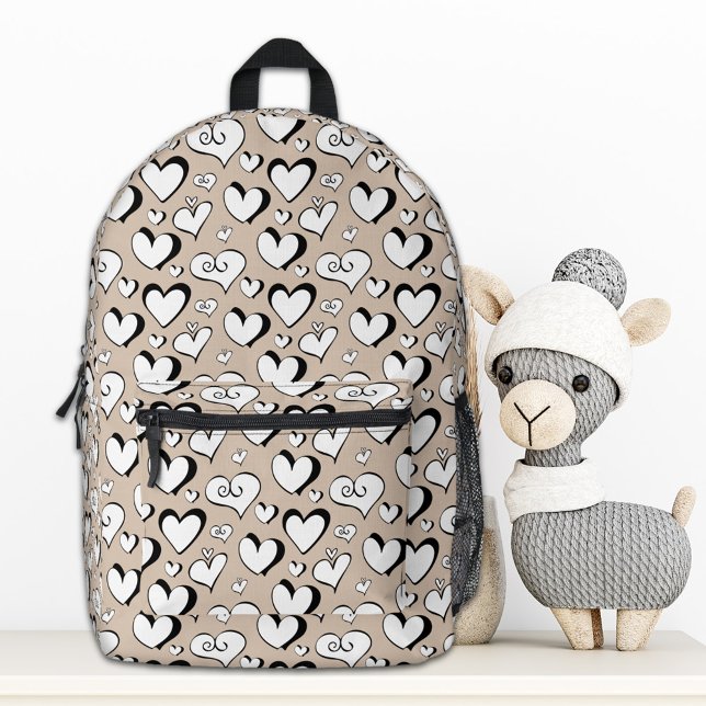 Imprimé Sac à dos coeurs beige (Créateur téléchargé)