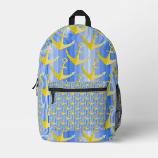 Imprimé Sac à dos d'ancre jaune motif nautique