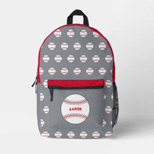 Imprimé Sac à dos de baseball gris personnalisé