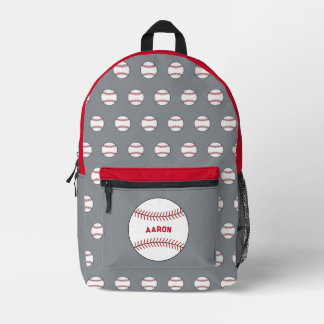 Imprimé Sac à dos de baseball gris personnalisé