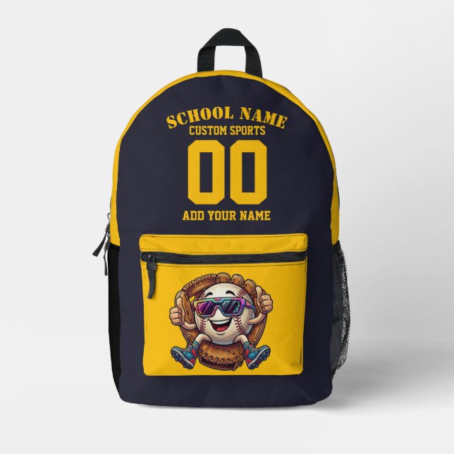 Imprimé Sac à dos de baseball personnalisé - Sac de softba (Recto)