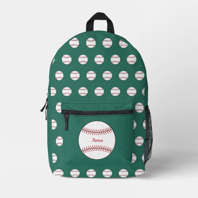 Imprimé Sac à dos de baseball vert personnalisé  (Recto)