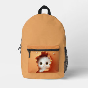 Imprimé Sac à dos de chat orange