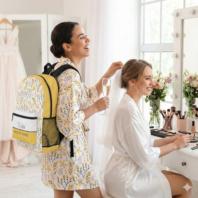 Imprimé Sac à dos de demoiselle d'honneur (This beautiful personalized backpack would make a great gift for your maid of honor! )