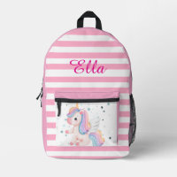 Sac à dos de filles inspirées par la licorne rose
