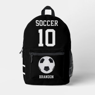Imprimé sac à dos de football noir personnalisateur gol