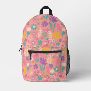Imprimé Sac à dos de l'école Fleur sauvage rose et violet