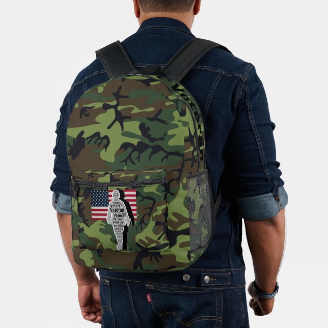 Imprimé Sac à dos de soldat vétéran américain (Insitu (Modèle))