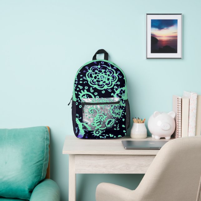 Imprimé Sac à dos dégradé bright seafoam violet noir (Insitu)