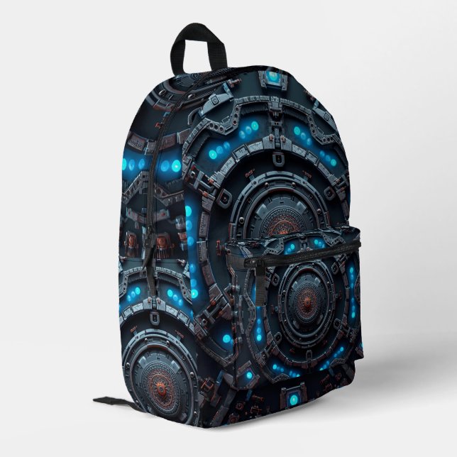 Imprimé Sac à dos design robot – Sac tendance de style tec (Coin arrière gauche)
