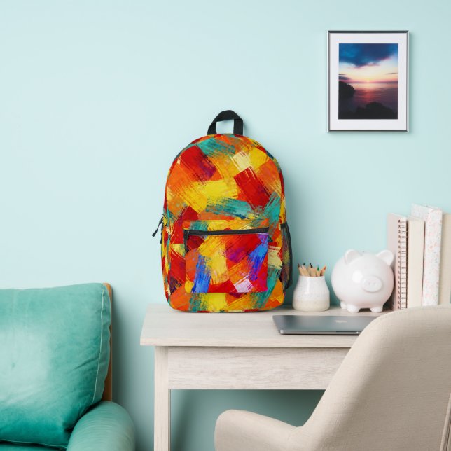 Imprimé Sac à dos éclaboussé de peinture abstraite vive –  (Insitu)