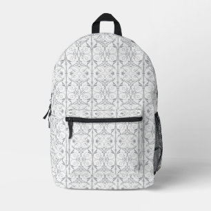 Imprimé Sac à dos élégant à motif damassé gris