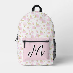 Imprimé Sac à dos élégant à motif monogramme rose poudré