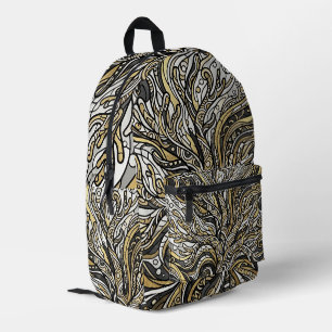 Imprimé Sac à dos en or à motif de récif de corail d'art a