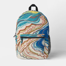 Sac à dos en terre cuite cobalt méditerranéen abst