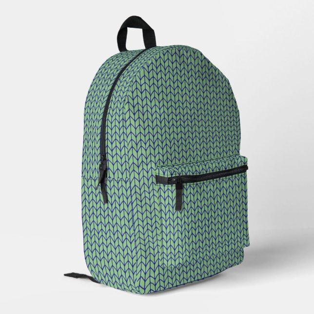 Imprimé Sac à dos en tricot BLEU VERT (Coin arrière gauche)