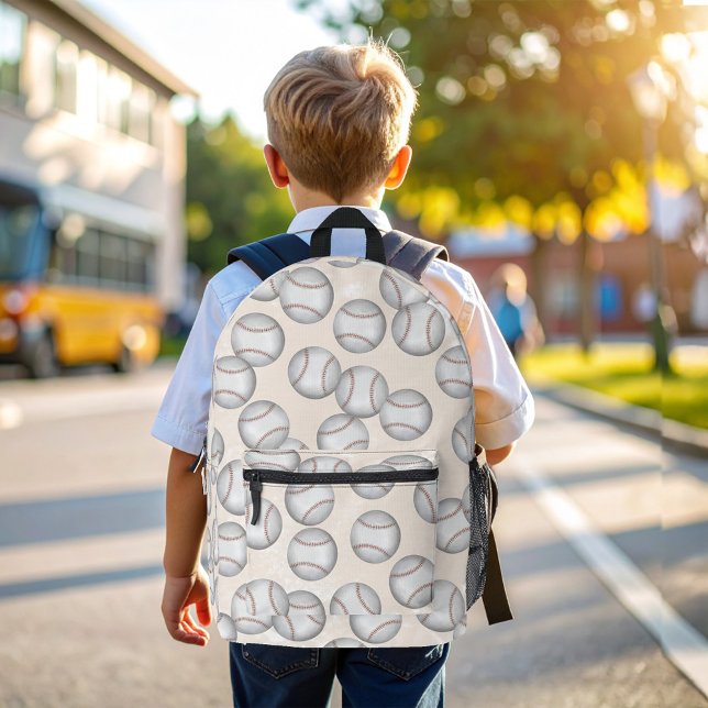 Imprimé Sac À Dos Enfant Motif Baseball (Cool Kids Baseball Pattern Backpack.)