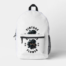 Sac à dos esthétique à fleurs rose foncé vintage