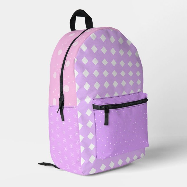 Imprimé Sac à dos esthétique lavande rose pastel (Coin arrière gauche)