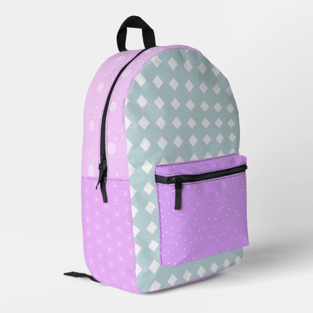 Imprimé Sac à dos esthétique lavande rose pastel (Coin arrière gauche)