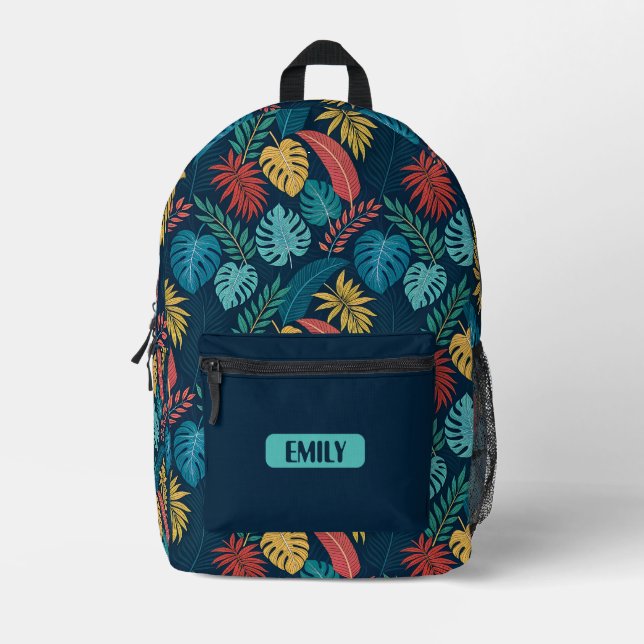 Imprimé Sac à dos feuilles tropicales Boho (Recto)
