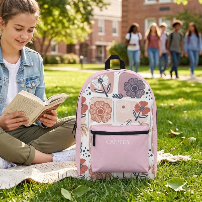 Imprimé Sac à dos fille fleurs pastel esthétique  (Créateur téléchargé)