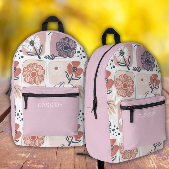 Imprimé Sac à dos fille fleurs pastel esthétique  (Créateur téléchargé)