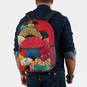 Imprimé Sac À Dos Fleurs Éventails De Couleurs Vives