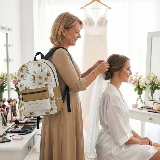 Imprimé Sac à dos floral aquarelle pour la mère de la mari (Thank the mother of the bride with this beautiful personalized backpack! )