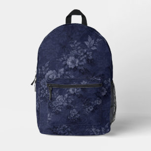 Imprimé Sac à dos floral bleu marine couleur denim