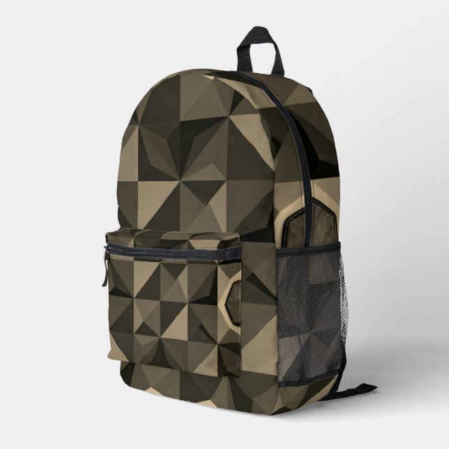 Imprimé Sac à dos géométrique en low-poly Crystal Blue (Coin arrière droit)