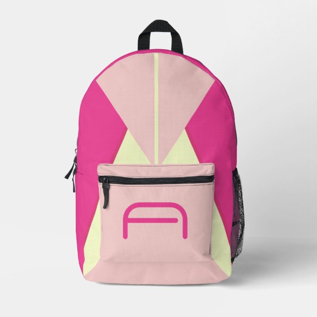 Imprimé Sac à dos graphique rose moderne avec nom personna (Recto)