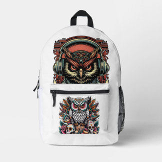 Imprimé Sac à dos Hibou – Dessin de hibou coloré et design