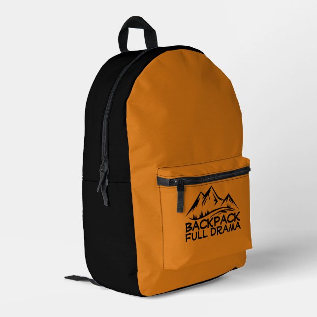 Imprimé Sac à dos jaune Citation Randonnée Aventure Minima (Coin arrière gauche)