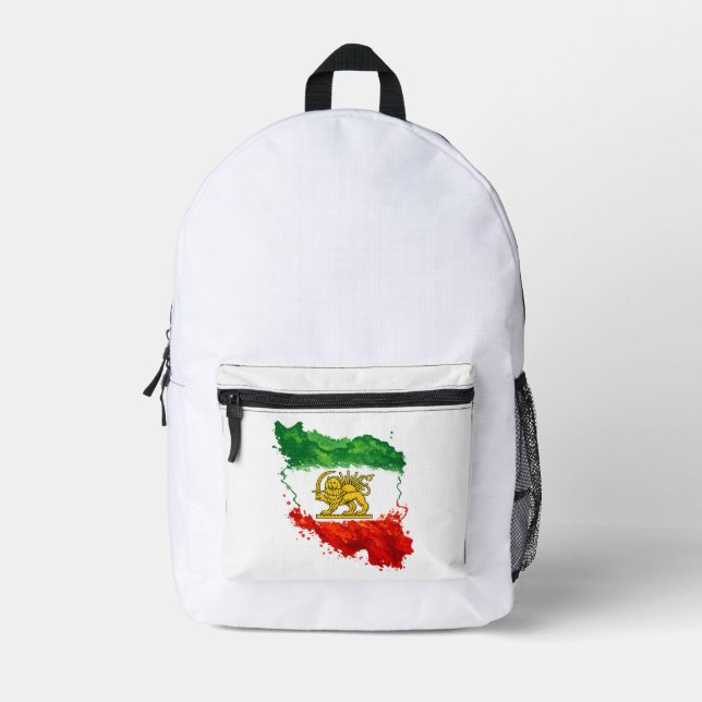Imprimé Sac à dos Lion et Soleil d'Iran | Shir o Khorshid  (Recto)