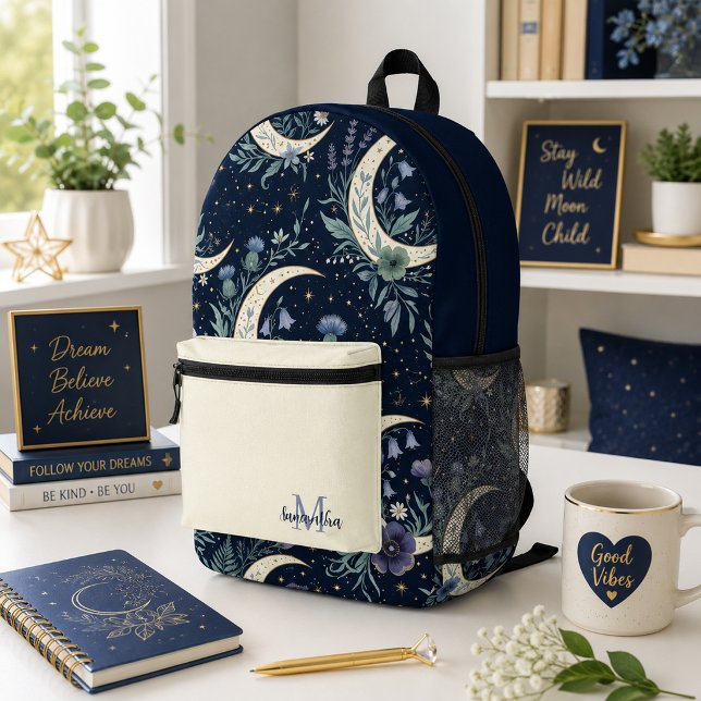 Imprimé Sac à dos Lune Céleste et Floral  (Créateur téléchargé)