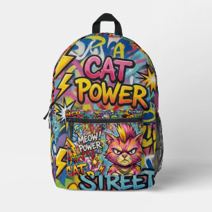 Imprimé Sac à dos Meowy Cat Power - Cadeau pour chat de la