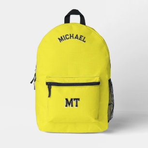 Imprimé Sac à dos monogramme initial Retour à l'école Jaun