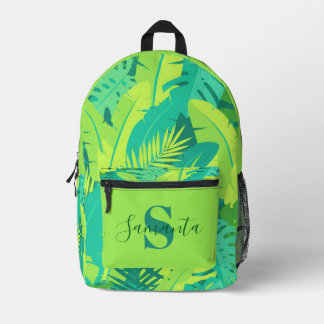 Imprimé Sac à dos monogramme tropical avec nom
