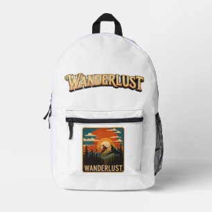 Imprimé Sac à dos montagne vintage Wanderlust