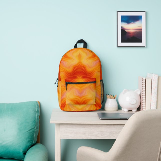 Imprimé Sac à dos Motif en marbre orange vif (Insitu)