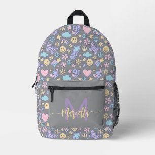 Imprimé Sac à dos Motif esthétique Pastel avec initial