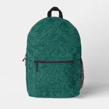 Sac à dos Motif feuilleté Turquoise profond