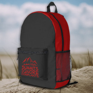 Imprimé Sac à dos noir rouge de randonnée Minimal Mountain