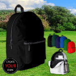 Imprimé Sac à dos noir, sac / Personnaliser<br><div class="desc">Sac à dos : Créez votre propre sac personnalisé / sac à dos avec du texte. Réglages faciles (bouton Modifier la conception) en ajoutant du texte, des couleurs arrière - plans ou plus d'images.</div>