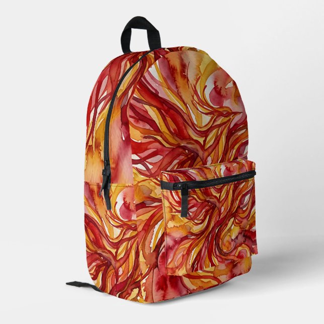 Imprimé Sac à dos oiseau rouge de feu d'art abstrait (Coin arrière gauche)