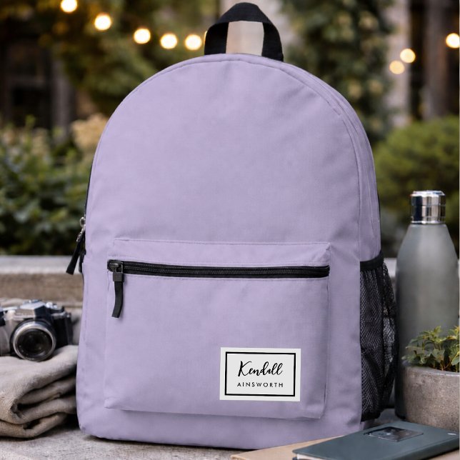 Imprimé Sac à dos | Patch nom personnalisé Cadeau sac à do (A minimalist personalized backpack that keeps everyday essentials organized in style)