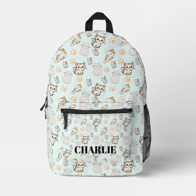 Imprimé Sac à dos personnalisé avec chatons et pattes mign (Recto)