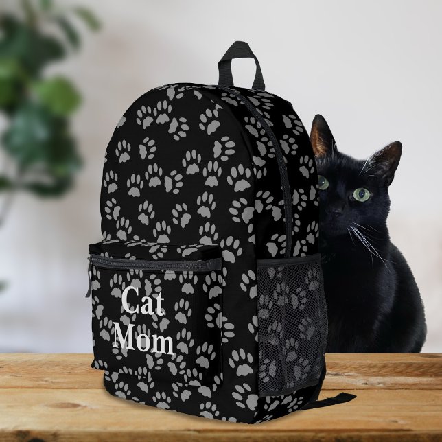 Imprimé Sac à dos personnalisé avec empreinte de patte de  (Purrfect backpack for all cat moms (and cat dads))