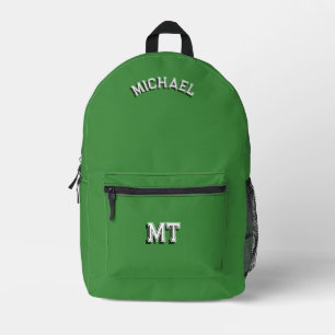 Imprimé Sac à dos personnalisé avec monogramme initial ver